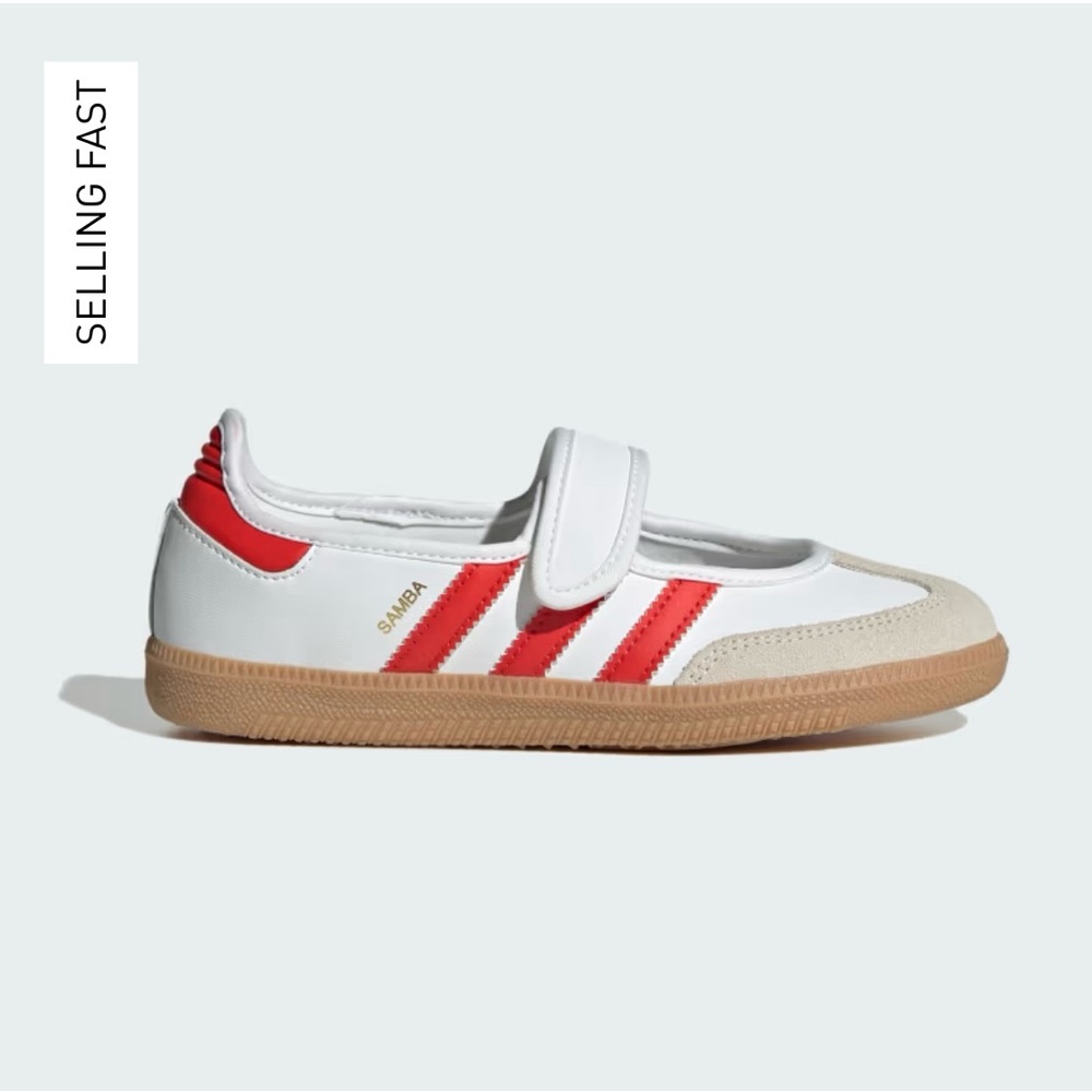 Adidas Kids Samba White and Red Sneakers